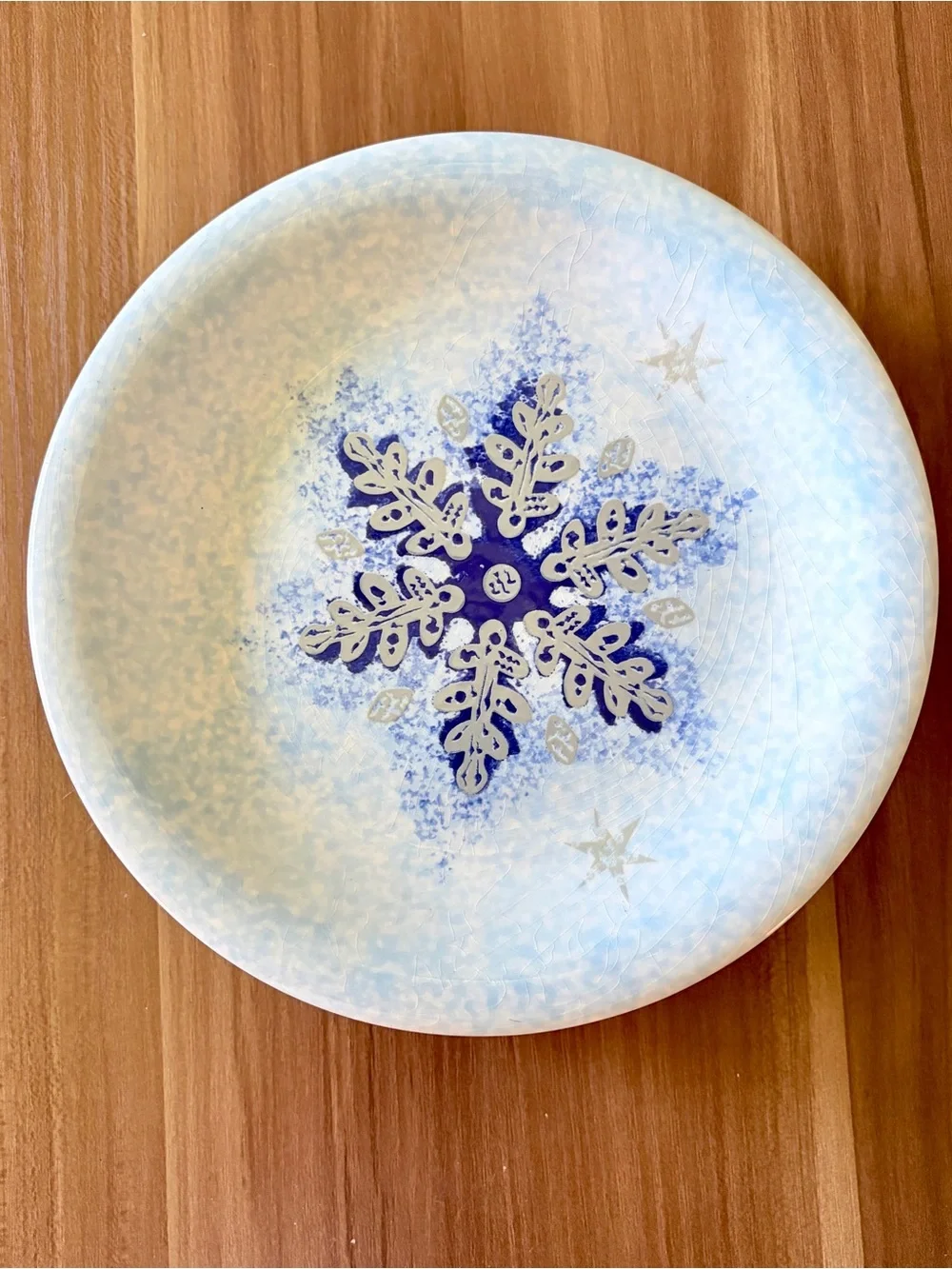 Set of 4 Target Home Ceramiche Umbre Winter Frost Snowflake 8” Plates Made Italy